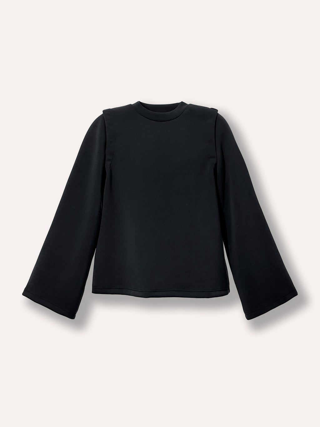 Chandail noir ample pour femme à manches longues amovibles et manches larges, avec col rond. Confectionné dans un tissu confortable et extensible, il offre une coupe décontractée et tendance, idéale pour un style moderne, polyvalent et facile à porter au quotidien.