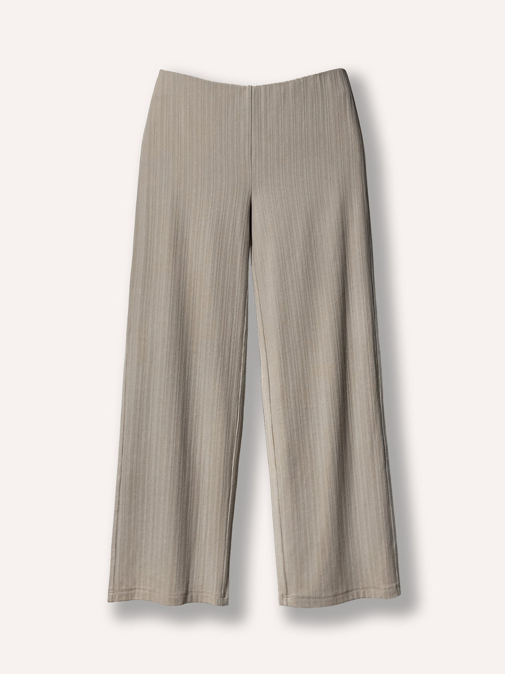 Pantalon beige à jambe droite pour un confort optimal. Idéal pour un vêtement moderne, facile à porter, chic et polyvalent. Tissu côtelé, doux et extensible.