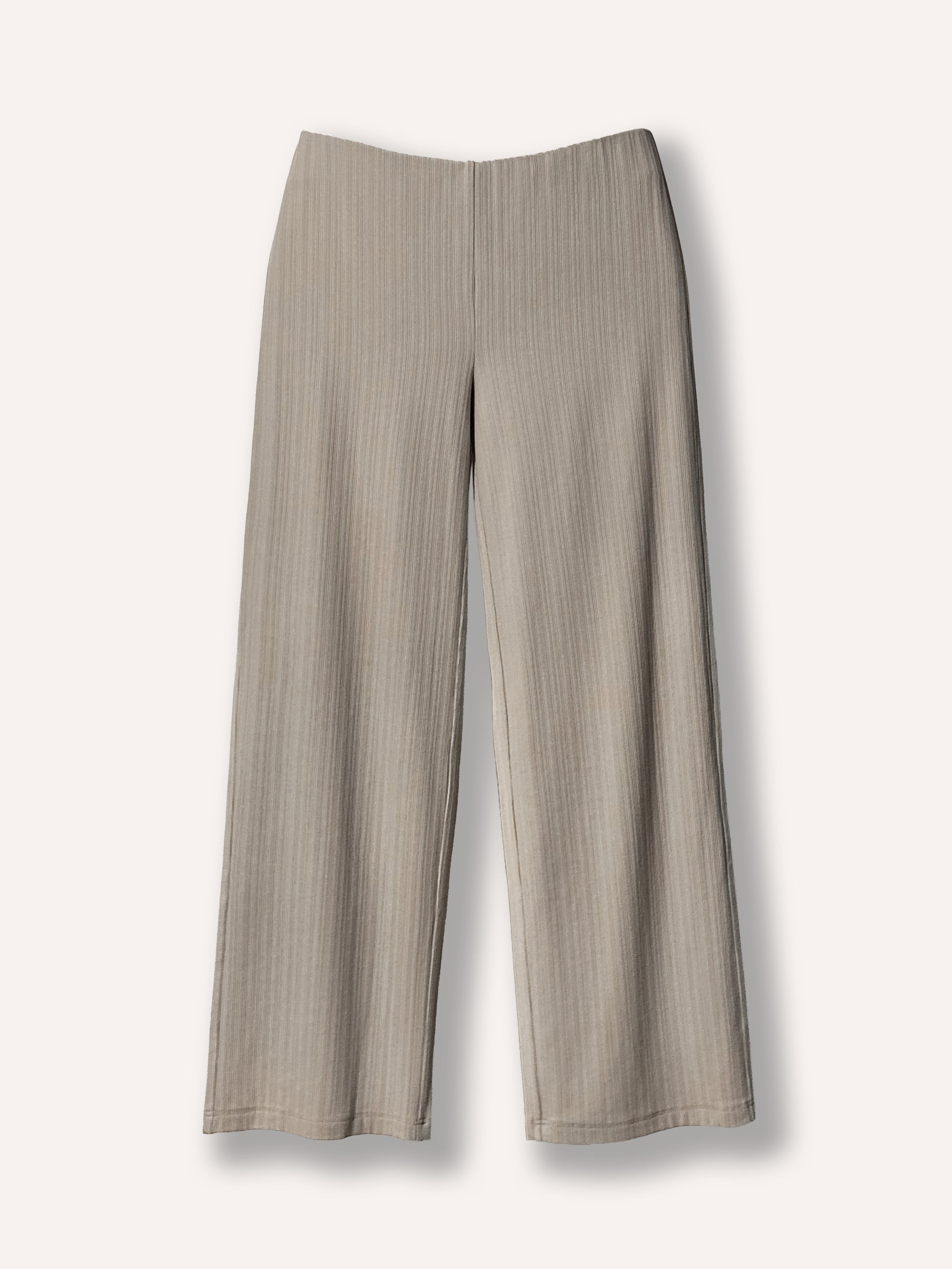 Pantalon beige à jambe droite pour un confort optimal. Idéal pour un vêtement moderne, facile à porter, chic et polyvalent. Tissu côtelé, doux et extensible.